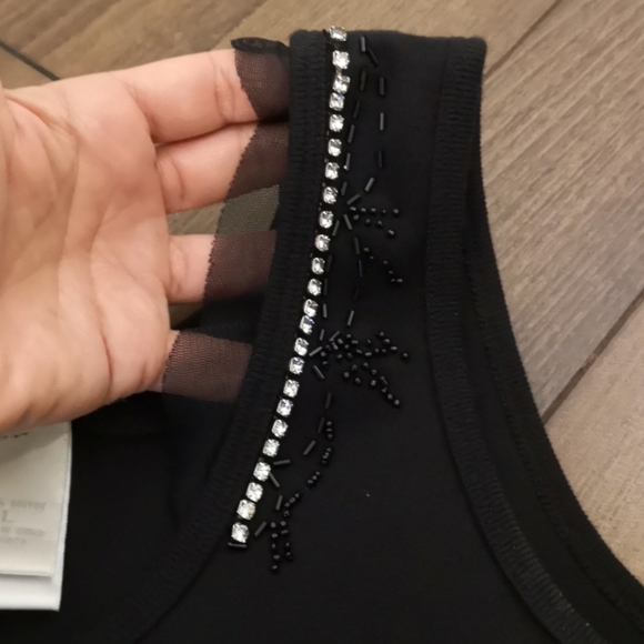 Cotton tank top with studs and beads - Picture 3 of 9